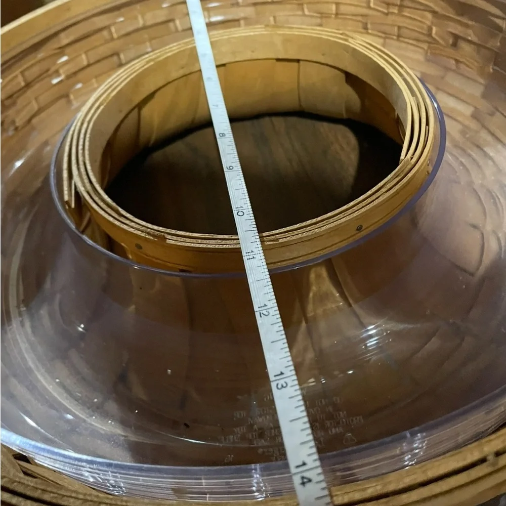Longaberger brown and clear insert serving basket set